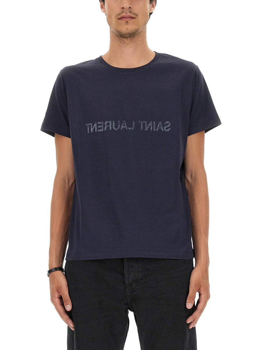 Saint Laurent Men Inverted Logo T-Shirt