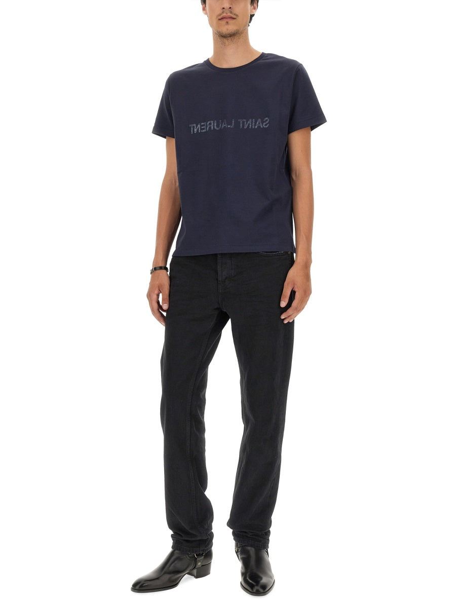Saint Laurent Men Inverted Logo T-Shirt