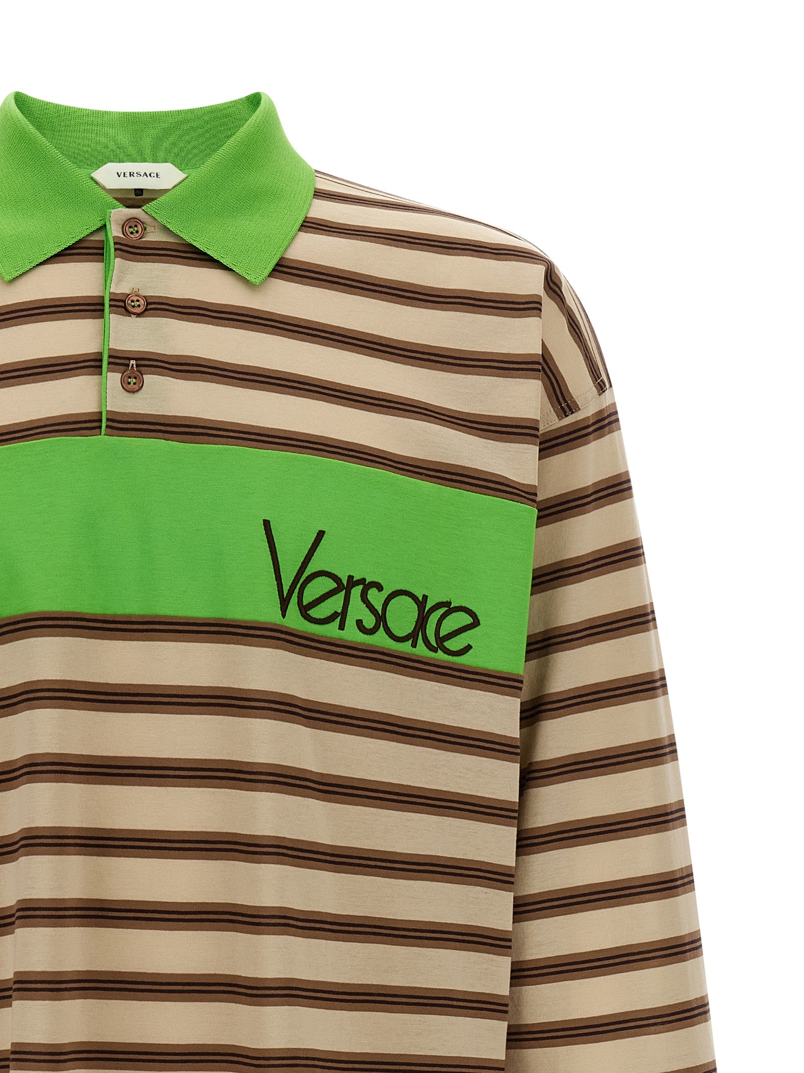 Versace Men Intarsia Polo Shirt