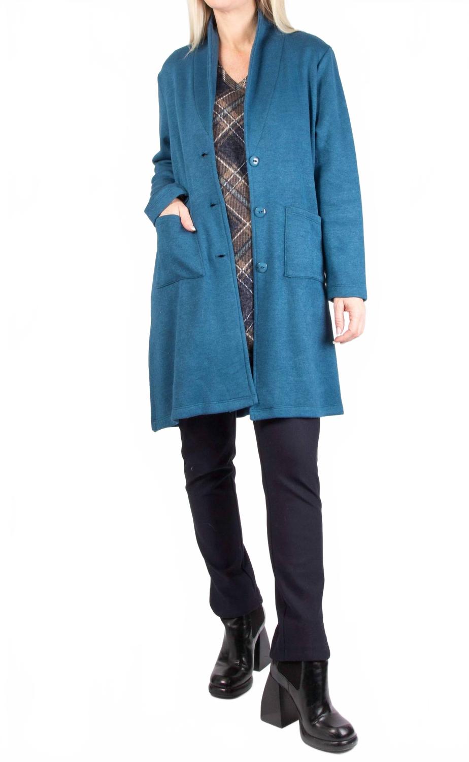 Button Front Cardigan - Plus In Teal