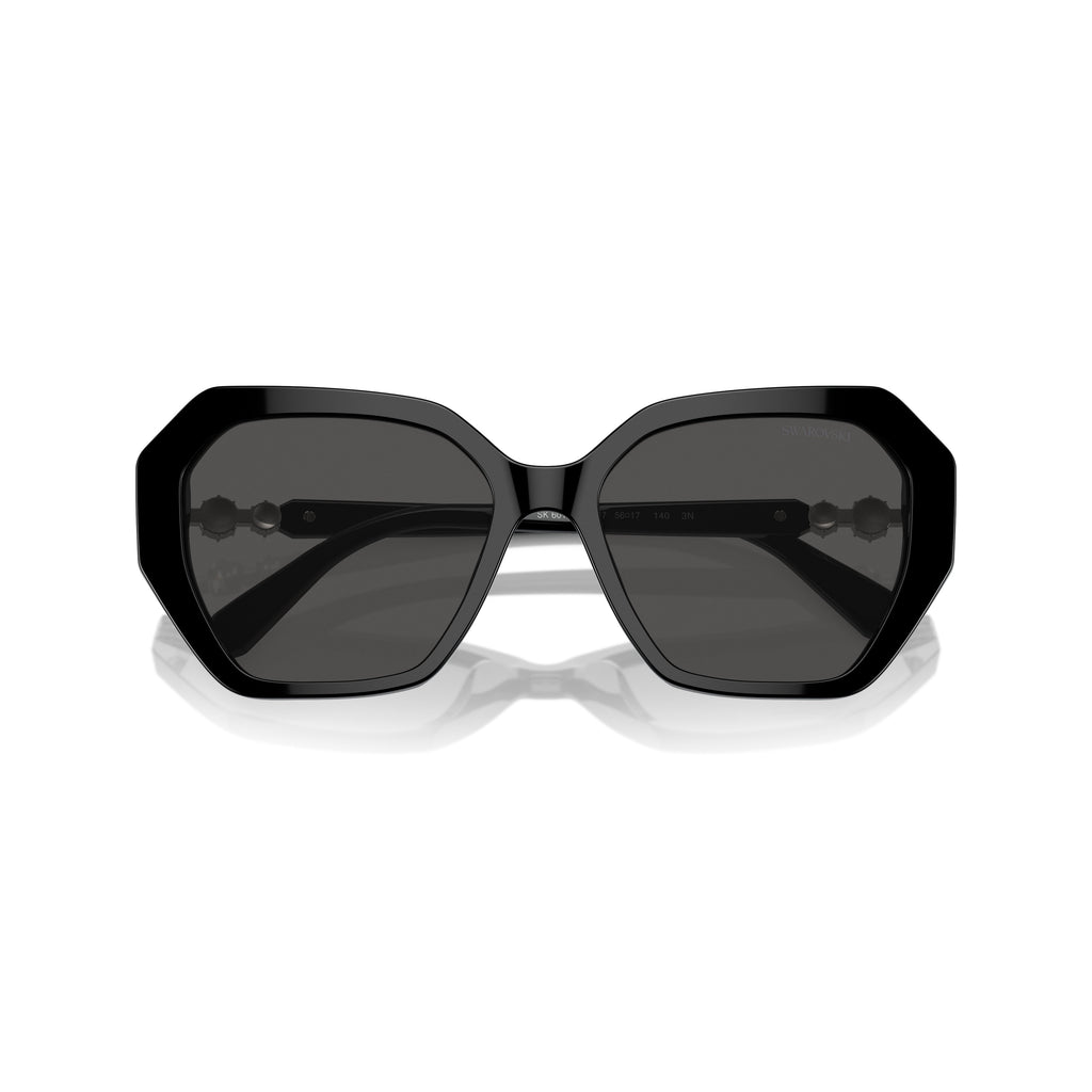 0Sk6017 Oversized Geometric Sunglasses with Crystal Accents