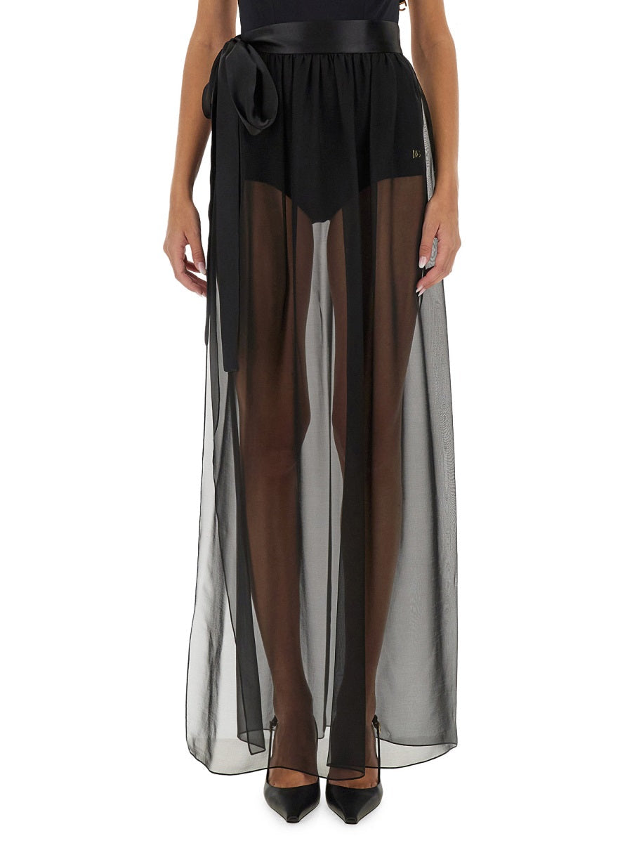 Dolce & Gabbana Women Silk Chiffon Long Skirt
