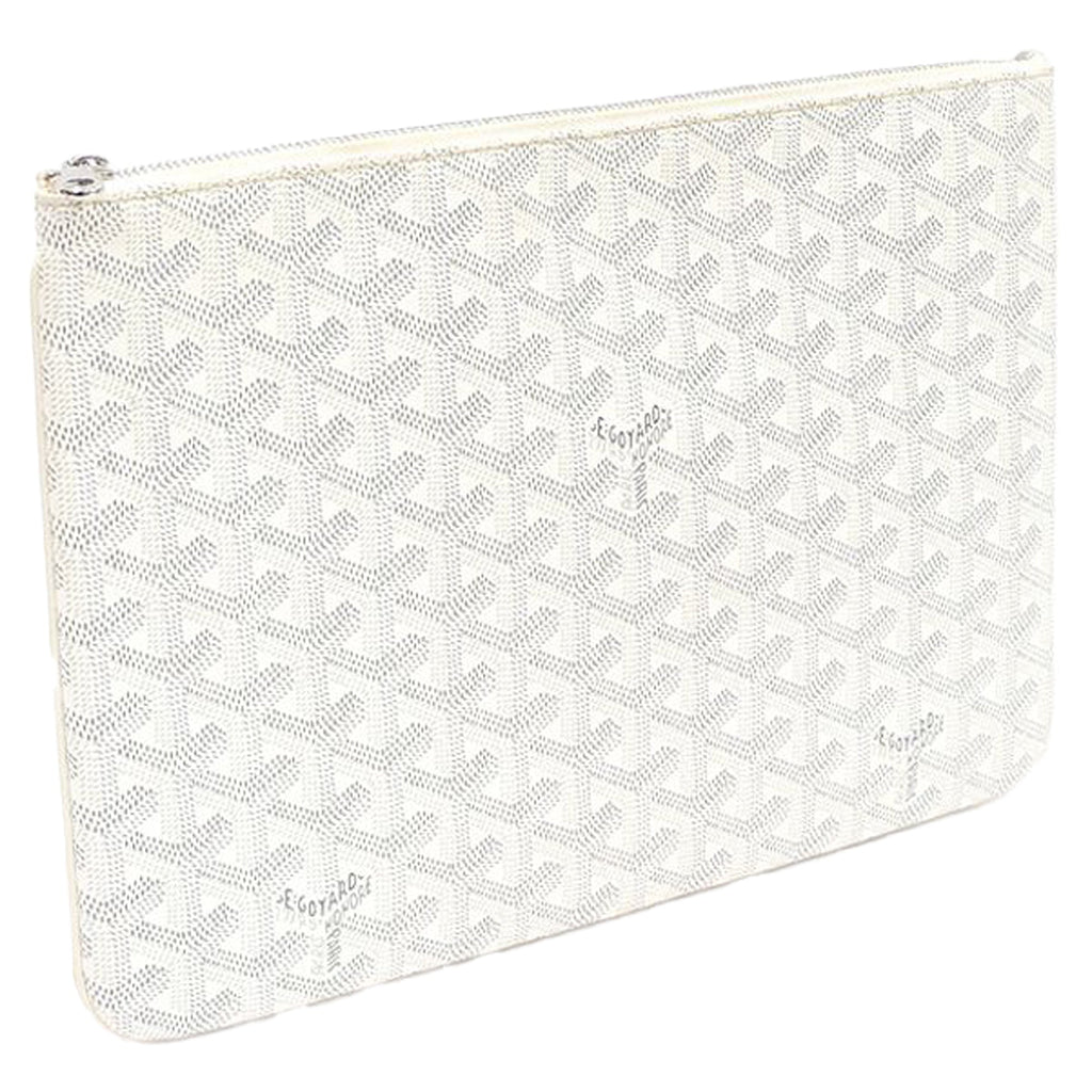 Goyard White Goyardine Canvas Senat Mm Clutch