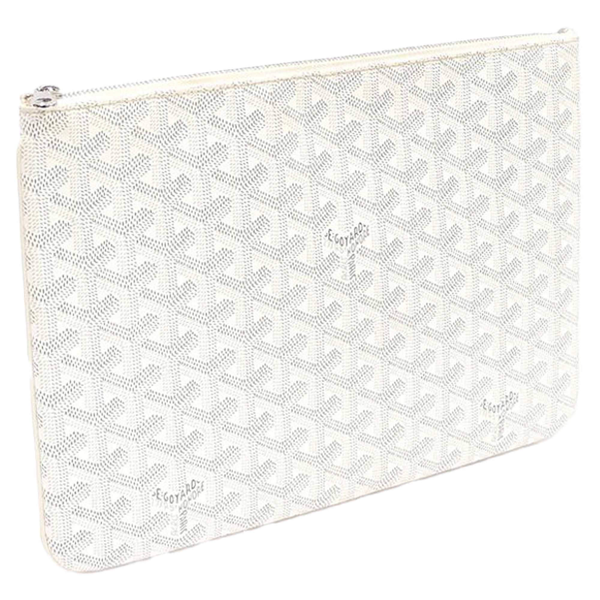 Goyard White Goyardine Canvas Senat Mm Clutch