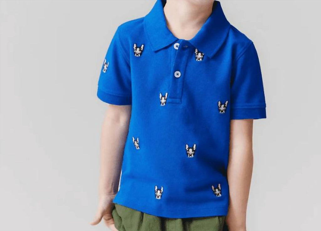 Boy's Bulldog Alec Polo Shirt In Blue