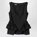 Dries Van Noten Black Wool And Silk Ruffled Top Women
