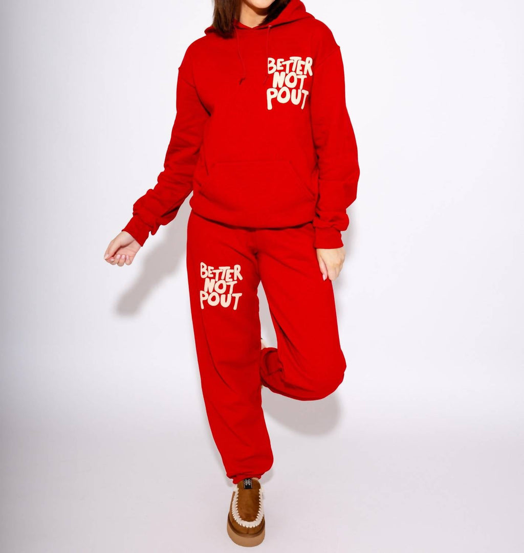 Better Not Pout Hoodie In Red