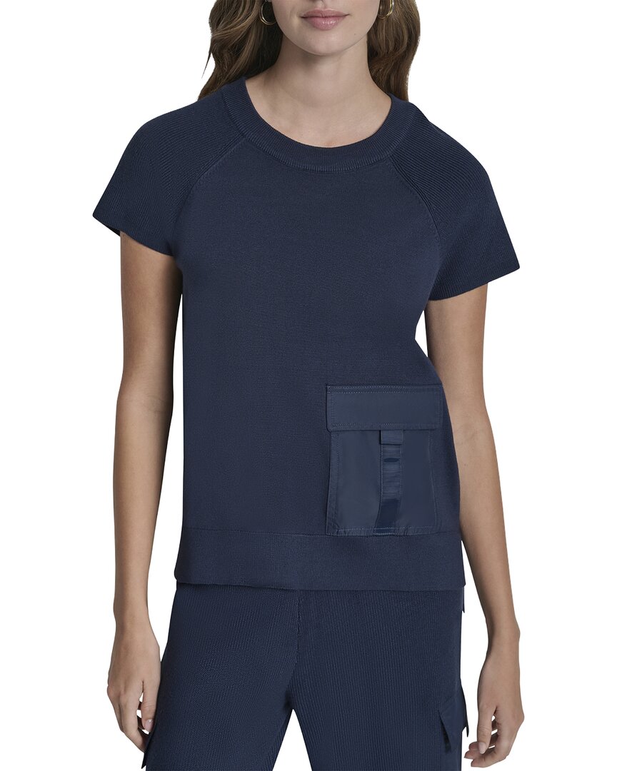 DKNY Crew Neck Pocket Top