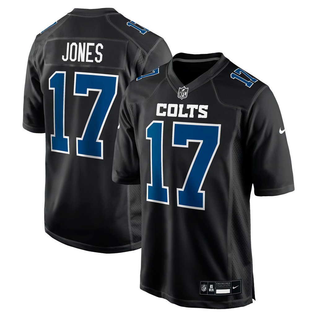 Indianapolis Colts Daniel Jones Carbon Black Fashion Game Jersey