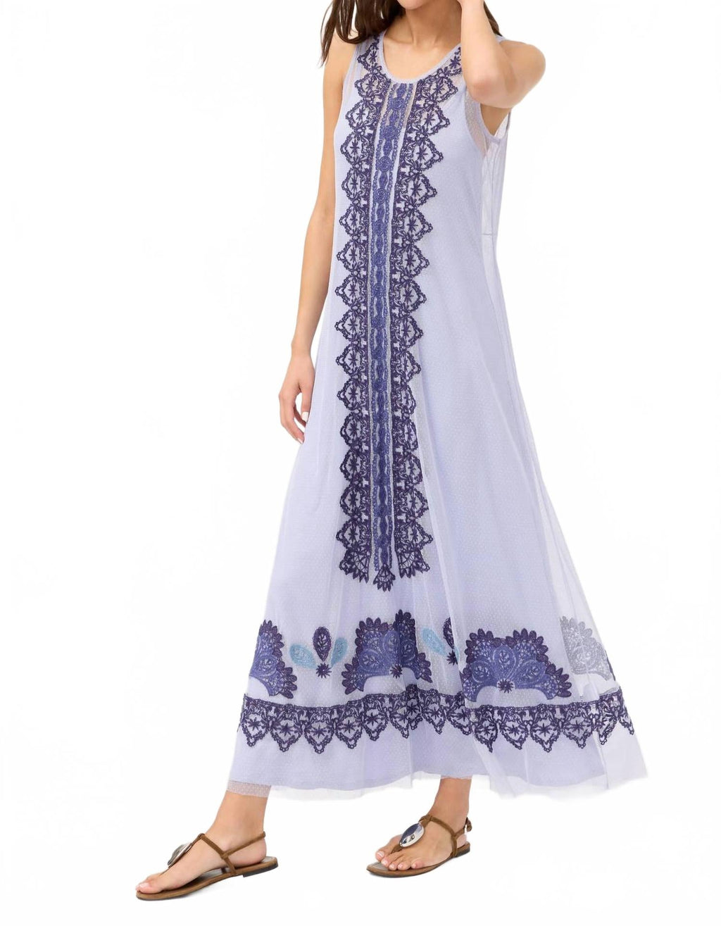 Bitola Mesh Dress In Icelandic Blue