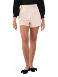 Tailored Vegan Leather Short In Sandshell