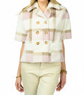 Double Button Fur Jacket In Ivory