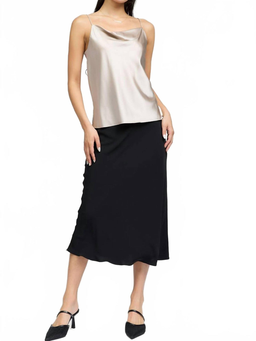 Marjorie Silk Cami Top In Champagne