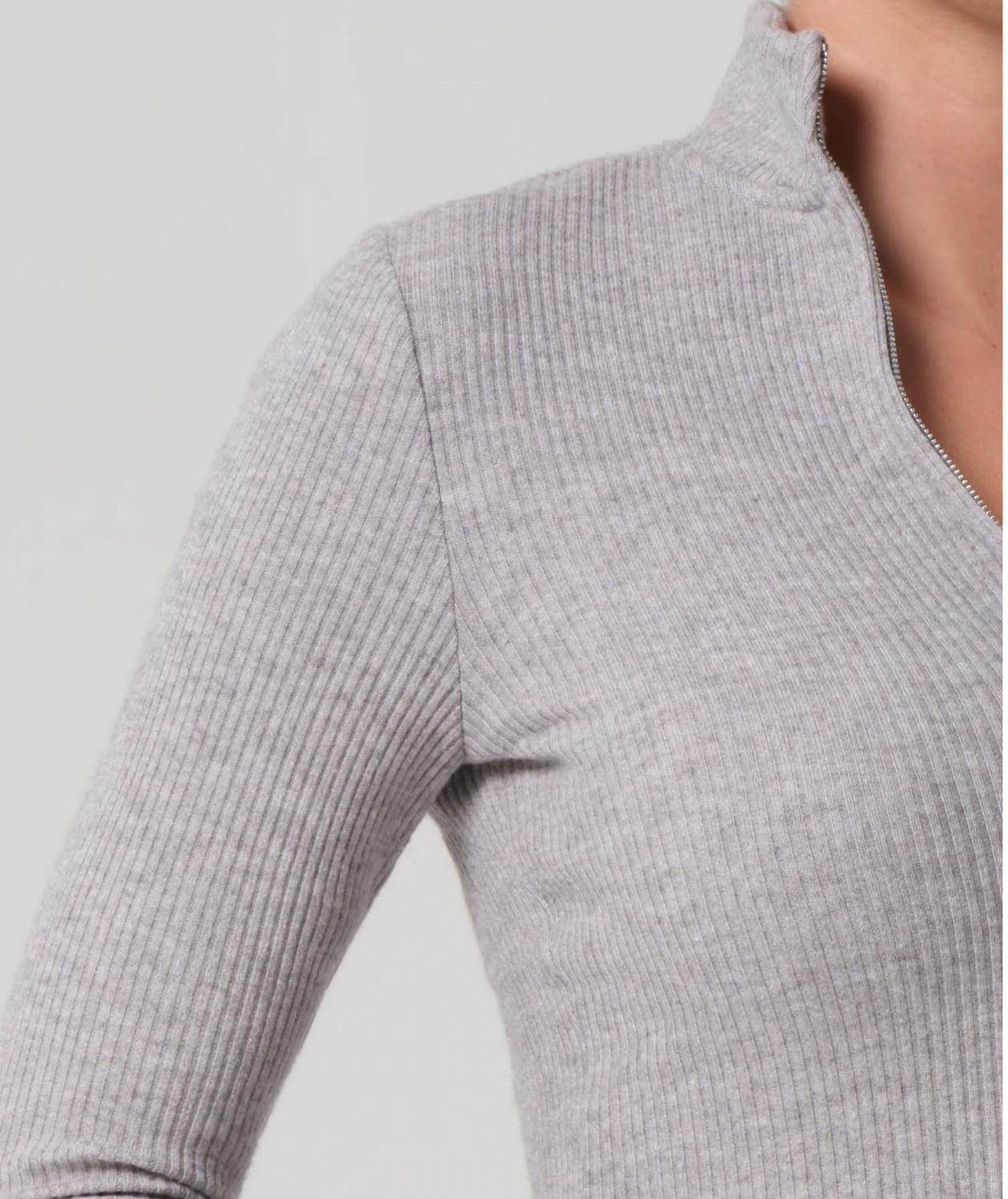 Women's Zip Cardigan In Heather Grey