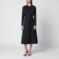 Victoria Beckham Doman Virgin Wool Dress In Dark Grey Melange Women