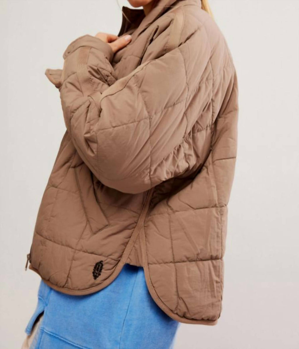 Pippa Packable Puffer Jacket In Twig