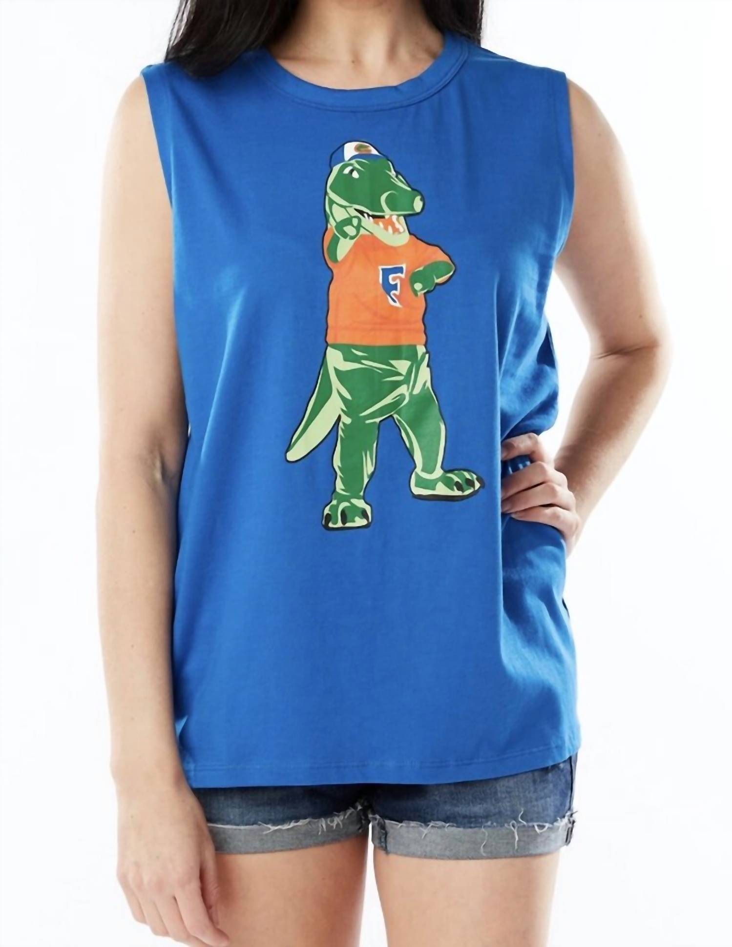 Women's Albert Pop Art Muscle Tank Top In Blue