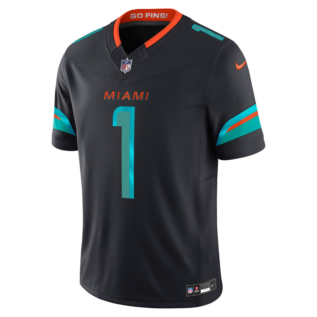 Miami Dolphins Tua Tagovailoa Pitch Blue 2025 Rivalries Collection Limited Jersey