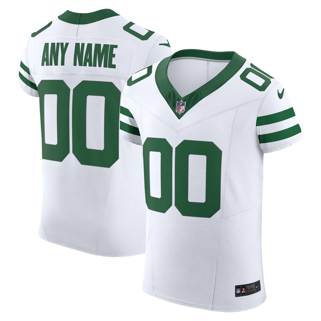 New York Jets White Vapor F.U.S.E. Elite Custom Jersey