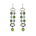 Rhodium 925 Sterling Silver Earrings with AAA Grade CZ in Peridot