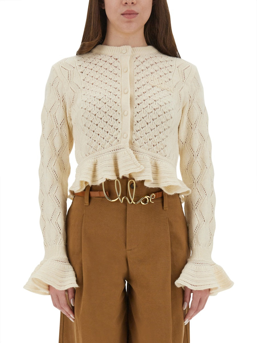 Chloé Women Crochet Knit Cardigan