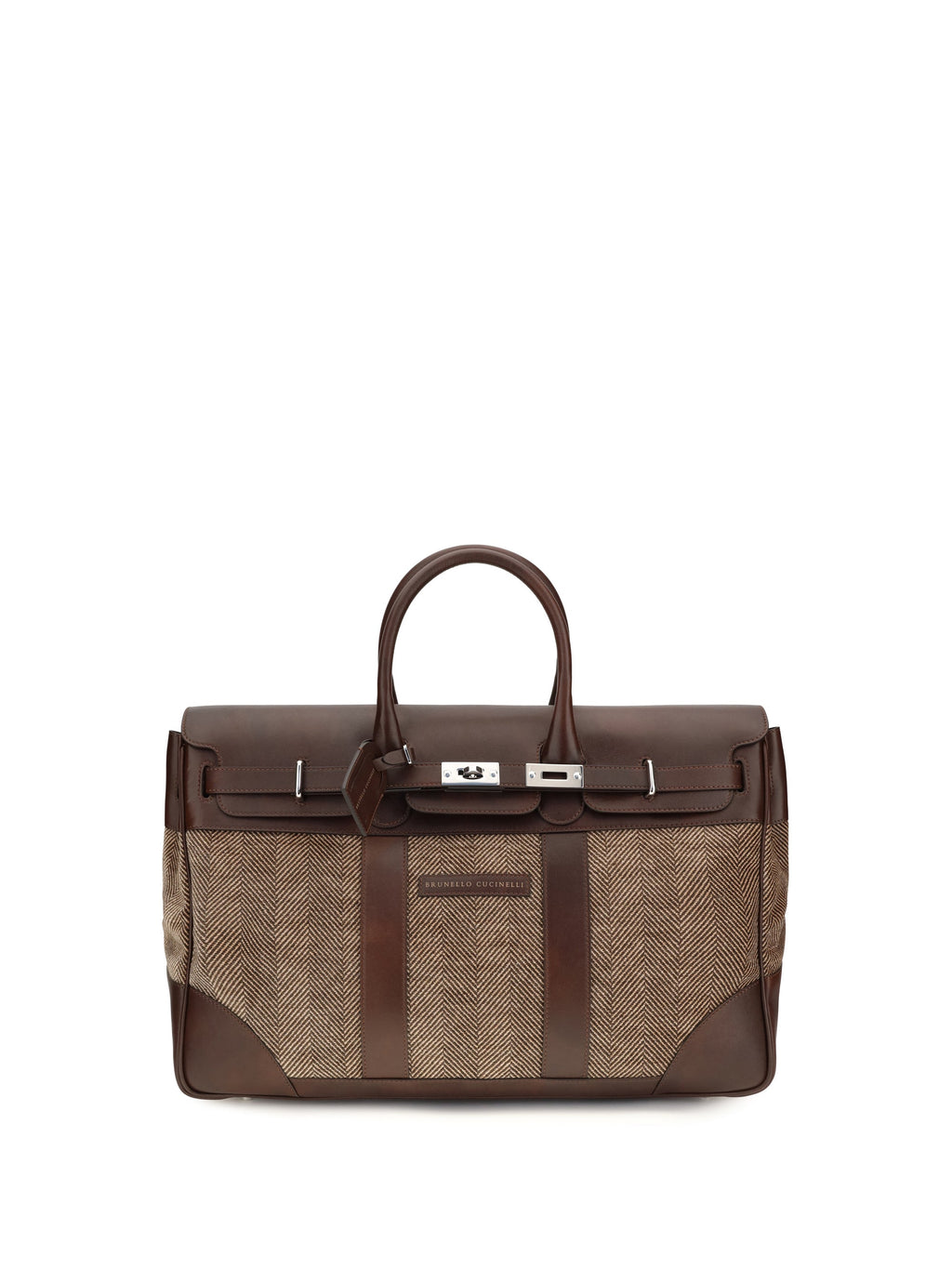 Brunello Cucinelli Men Travel Bag In Leather And Fabric