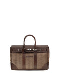 Brunello Cucinelli Men Travel Bag In Leather And Fabric