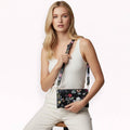 Faux Leather Floral Pattern Slim Wallet Crossbody Bag