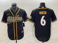 Men's Pittsburgh Steelers Patrick Queen #6 Black Player jersey Joint Edition