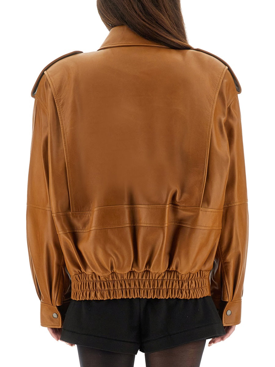 Saint Laurent Women Oversized Leather Jacket