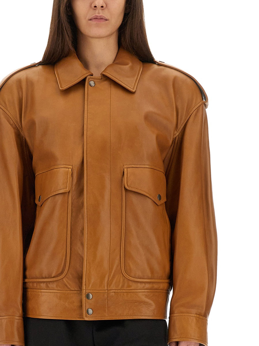 Saint Laurent Women Oversized Leather Jacket