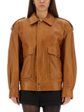 Saint Laurent Women Oversized Leather Jacket