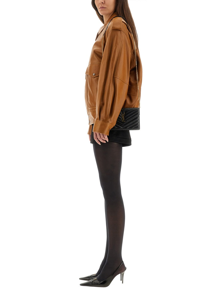 Saint Laurent Women Oversized Leather Jacket