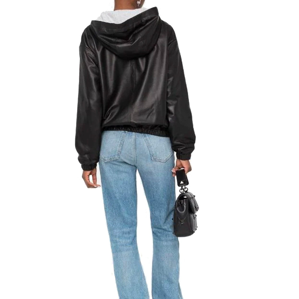 Saint Laurent Leather Hoodded Top Women
