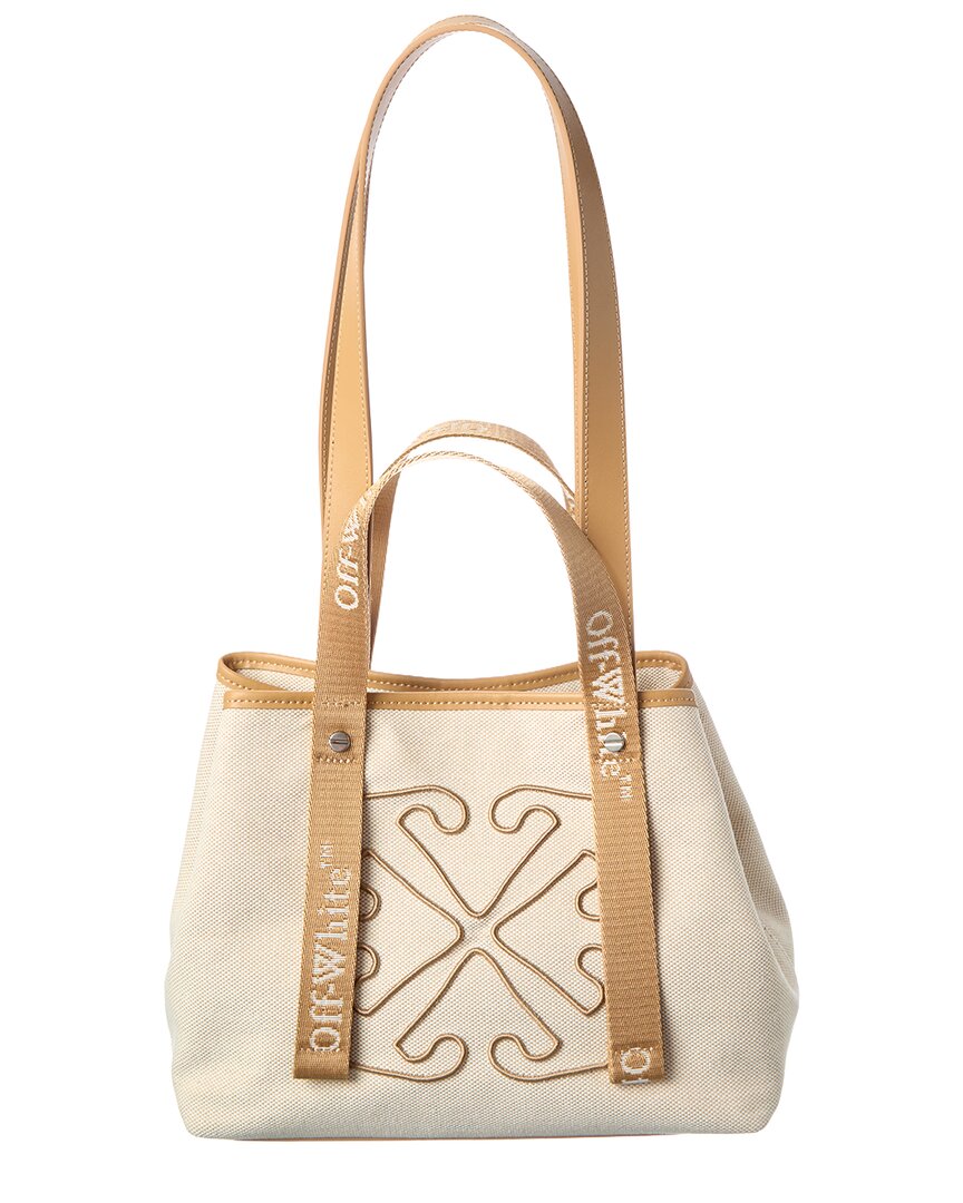 Off-White East West Small Canvas & Leather Tote