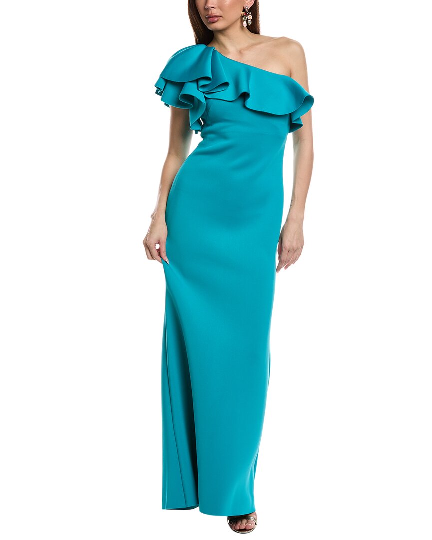 Eliza J One-Shoulder Scuba Gown