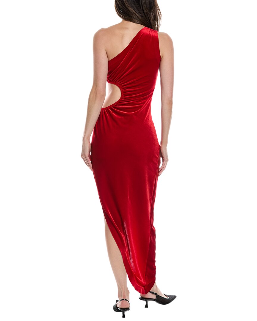 Norma Kamali Velvet One-Shoulder Maxi Dress