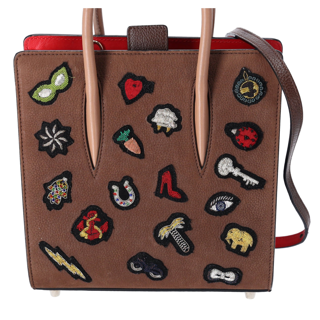 Christian Louboutin Nubuck Patch Small Eccusion Paloma Satchel Shoulder Bag
