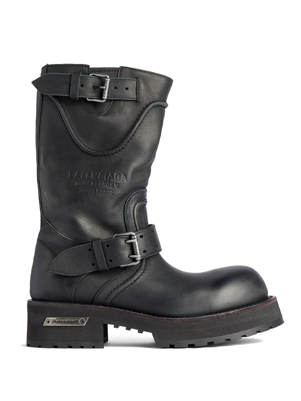 Balenciaga Women Venom Boots In Worn-Out Effect Leather