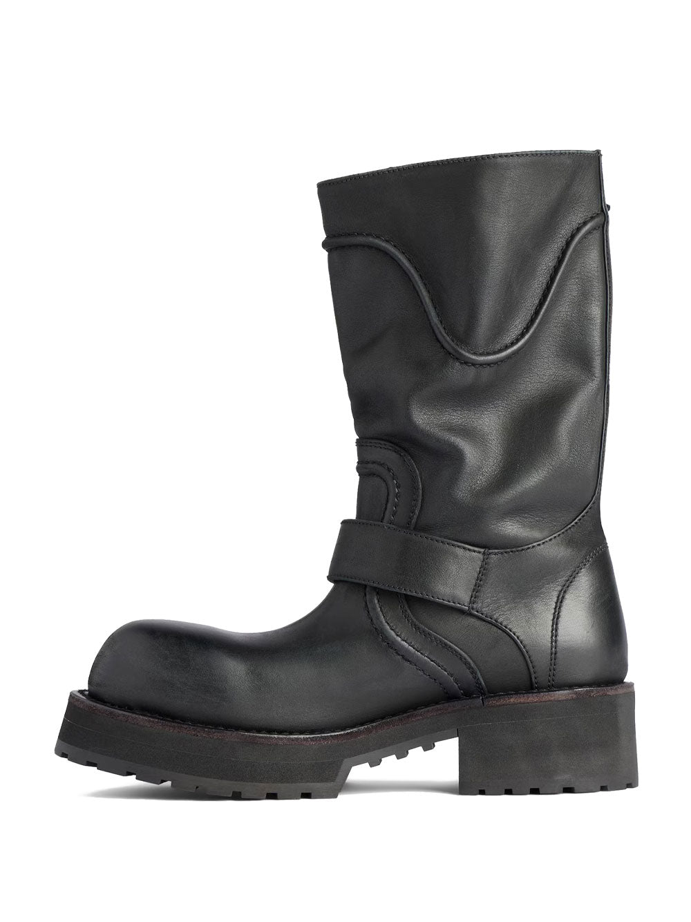 Balenciaga Women Venom Boots In Worn-Out Effect Leather