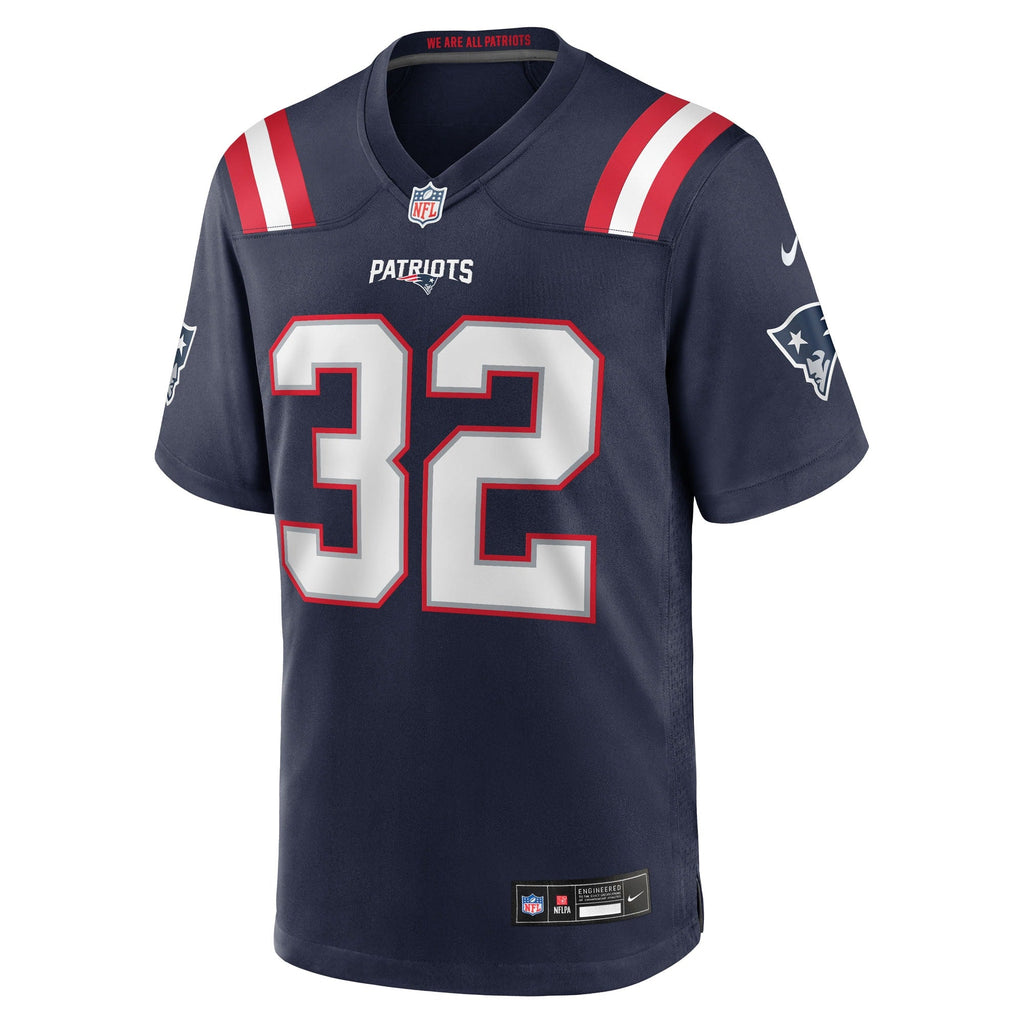 New England Patriots TreVeyon Henderson Navy 2025 NFL Draft Game Jersey