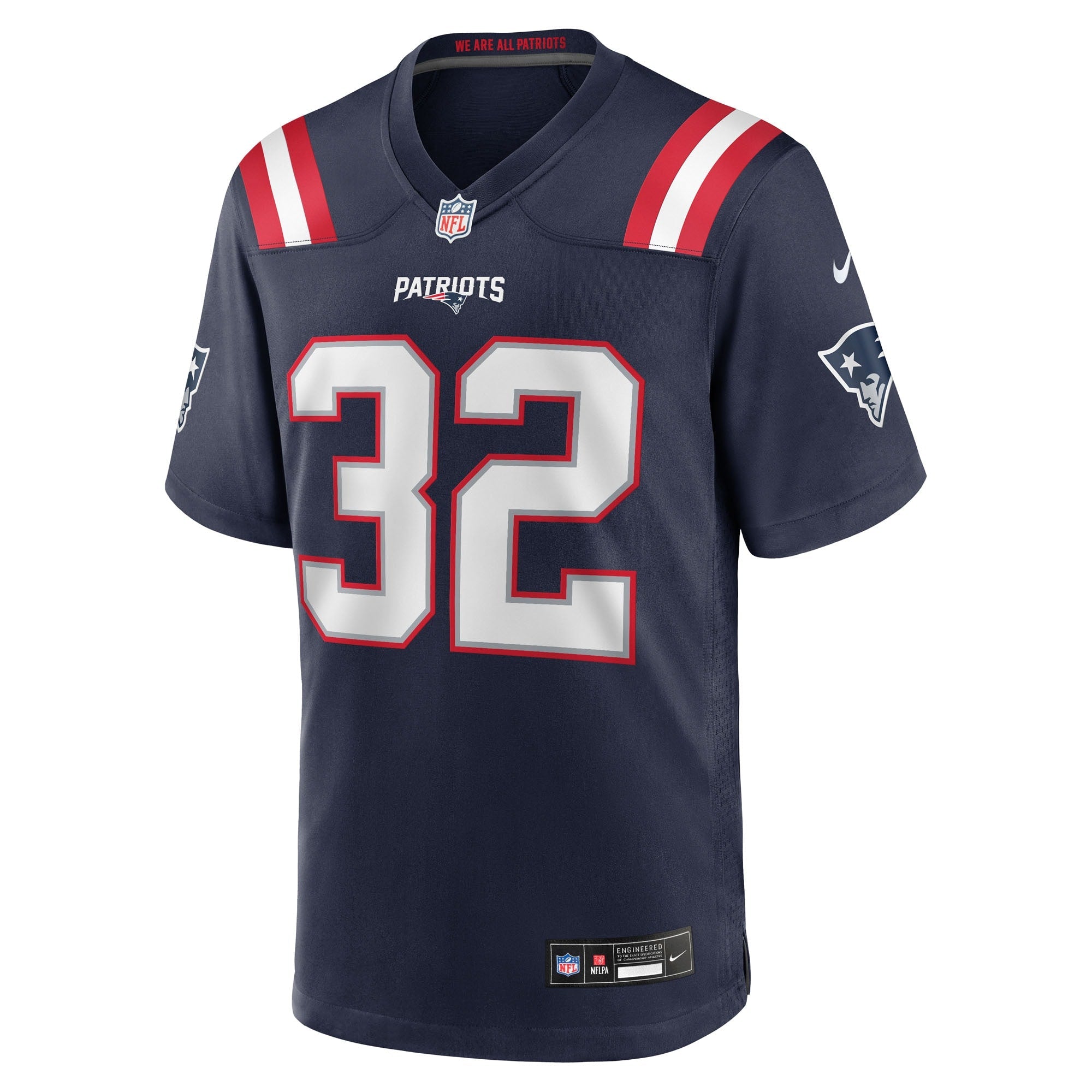 New England Patriots TreVeyon Henderson Navy 2025 NFL Draft Game Jersey
