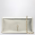 Christian Louboutin Platinum-Coloured Leather Clutch Bag With Chain Women