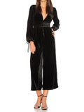 True Lovin Velvet One Piece Jumpsuit In Black