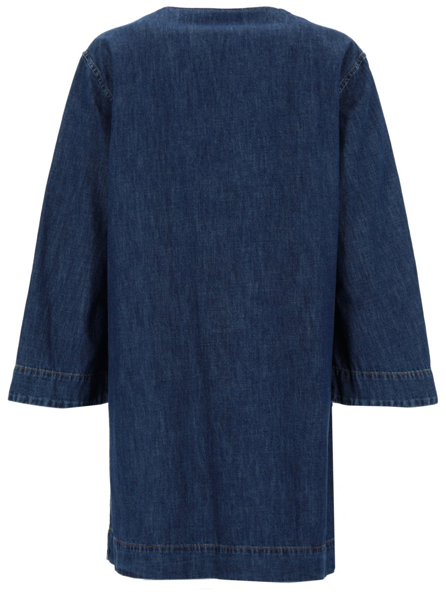 Valentino Women Abito In Denim "Chambray"