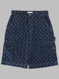 Marine Serre Men Shorts In Denim Con Stampa All Over