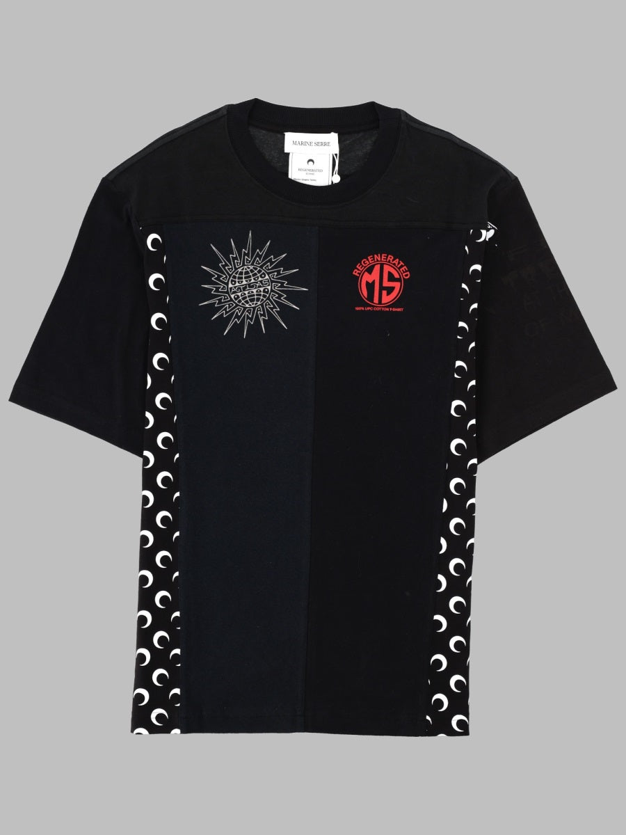 Marine Serre Men T-Shirt "Upcycled" Con Stampa