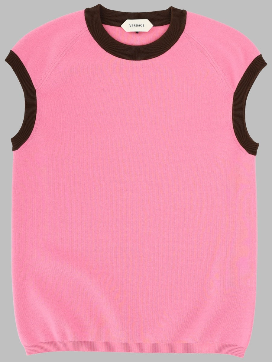 Versace Men Top In Maglia Di Cotone