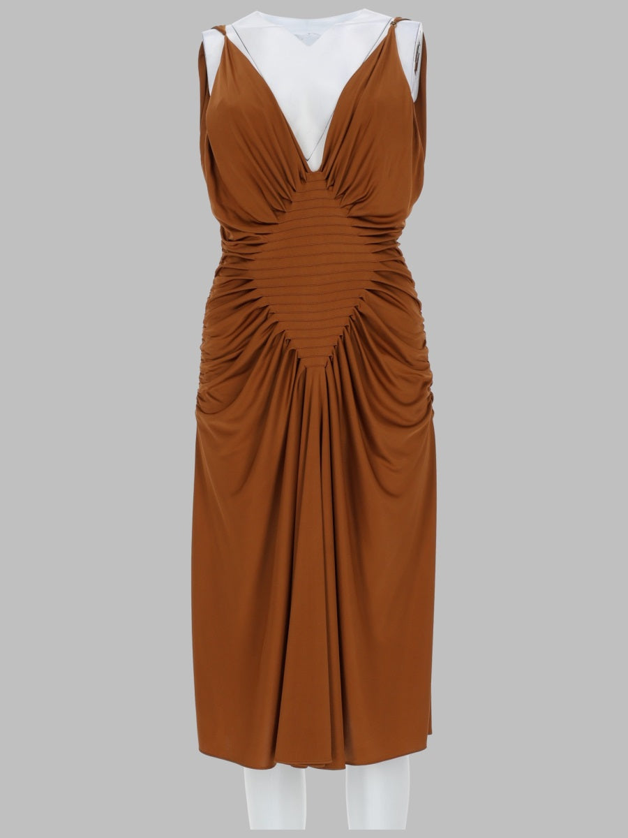 Versace Women Abito Midi In Jersey Di Viscosa