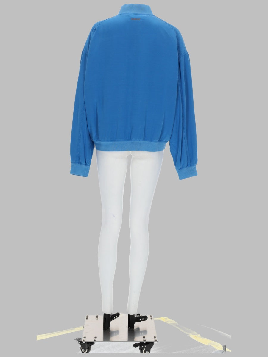 Versace Women Blouson Con Zip In Popeline Di Seta